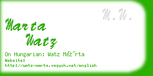 marta watz business card